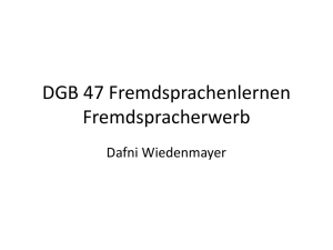 DGB 47 Fremdsprachenlernen Fremdspracherwerb