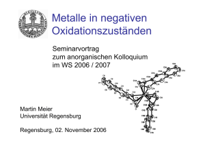 Metalle in negativen Oxidationszuständen