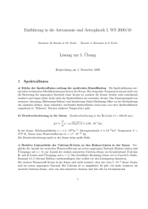 Einführung in die Astronomie und Astrophysik I, WS 2009/10 Lösung