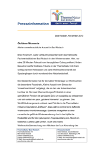 Presseinformation ___ Bad Rodach, November 2013 Goldene