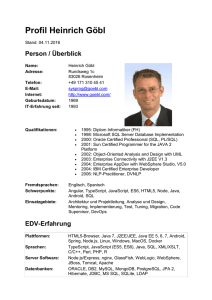 Profil Heinrich Göbl Stand: 04.11.2016 Person / Überblick Name