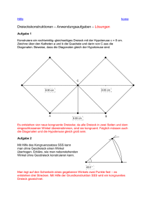 Dreieckskonstruktionen – Anwendungsaufgaben – Lösungen