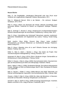 Publikationsliste (Giovanni Maio) - Institut für Ethik und Geschichte