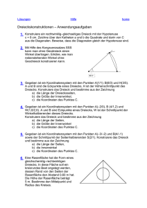 Dreieckskonstruktionen – Anwendungsaufgaben
