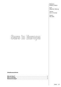 Inhaltsverzeichnis: Was ist Sars? Sars in Europa Reisewarnungen