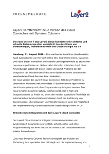 2016-08-02: Layer2 veröffentlicht neue Version des Cloud