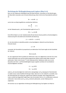 Herleitung der Wellengleichung nach Laplace (Meyl 4.4)