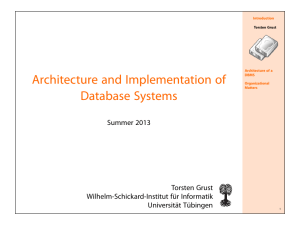 Architecture and Implementation of Database Systems