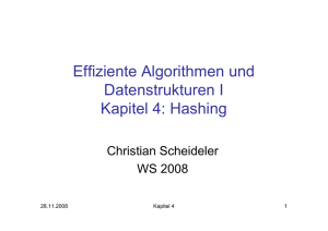Hashing - Lehrstuhl für Effiziente Algorithmen