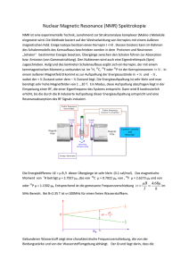 Nuclear Magnetic Resonance (NMR) Spektrokopie