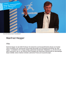 Manfred Hegger - Forschungsinitiative Zukunft Bau