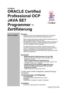 ORACLE Certified Professional OCP – Java SE7 Programmer