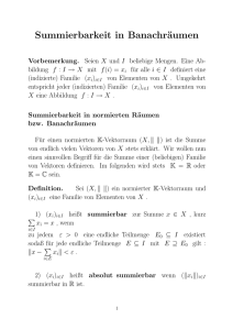 Summierbarkeit - Mathematics TU Graz