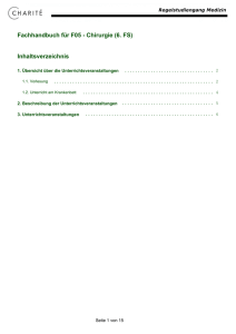 Fachhandbuch für F05 - Chirurgie (6. FS) Inhaltsverzeichnis