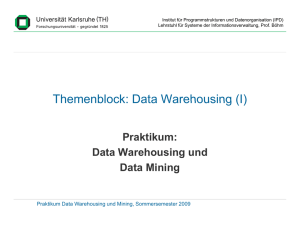 Themenblock: Data Warehousing