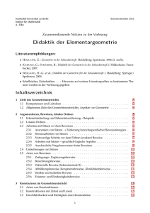 Didaktik der Elementargeometrie - Humboldt