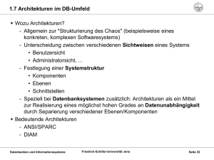 1.7 Architekturen im DB-Umfeld Wozu Architekturen?
