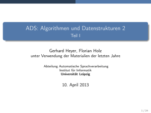ADS: Algorithmen und Datenstrukturen 2 - Teil I