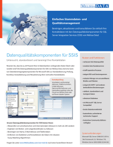Data Quality Components for SSIS Product Sheet