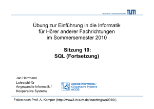 as select - Lehrstuhl für Angewandte Informatik