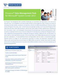Provance® Data Management Pack für Microsoft® System Center