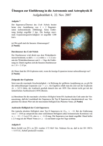 ¨Ubungen zur Einf¨uhrung in die Astronomie und Astrophysik II