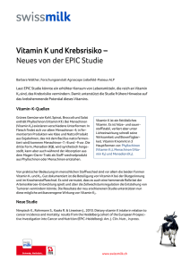 Vitamin K und Krebsrisiko – Neues von der EPIC Studie
