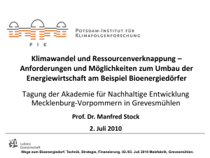 Prof. Dr. Manfred Stock - Klimawandel und Ressourcenverknappung
