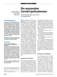 Die neuronalen Ceroid-Lipofuszinosen - NCL