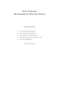 Erste Vorlesung: Die Dynamik der Welt nach Newton