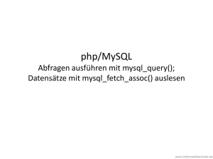 php/mySQL Verbindung zur Datenbank herstellen
