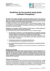 Guidelines for the practical study phase Leitfaden Praxisphase