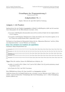 Grundlagen der Programmierung 2 Aufgabenblatt Nr. 1 Aufgabe 1