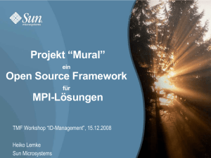Projekt “Mural” Open Source Framework MPI-Lösungen