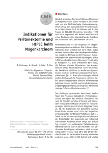Indikationen für Peritonektomie und HIPEC beim Magenkarzinom