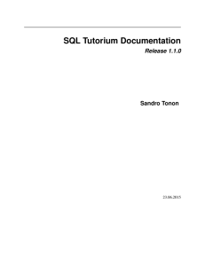 SQL Tutorium Documentation