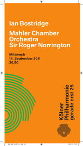 Ian Bostridge Mahler Chamber Orchestra Sir Roger Norrington