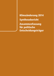Klimaänderung 2014 · Synthesebericht · Zusammenfassung für