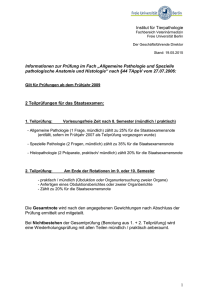 Vorlesung / Übung „Allgemeine Pathologie“ im