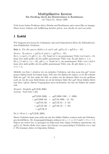 Multiplikative Inverse 1 Euklid