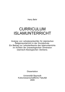 curriculum islamunterricht - IZIR Interdisziplinäres Zentrum für