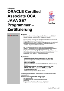 ORACLE Certified Associate OCA - Java SE7