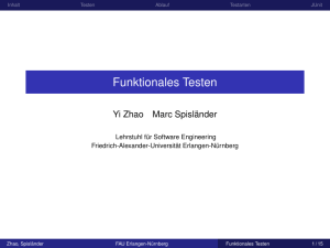 Funktionales Testen - Informatik 11 - Friedrich-Alexander