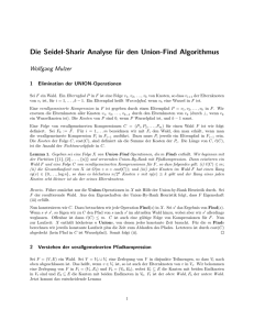 Die Seidel-Sharir Analyse für den Union