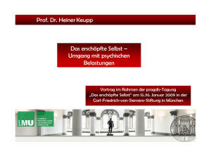 Prof. Dr. Heiner Keupp Das erschöpfte Selbst