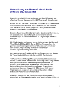 Unterstützung von Microsoft Visual Studio 2005