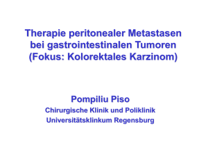 Therapie peritonealer Metastasen bei - GI