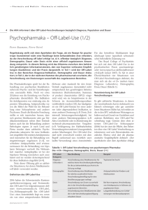 Psychopharmaka – Off-Label-Use (1/2)