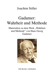 Gadamer: Wahrheit und Methode