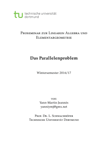 Das Parallelenproblem - Fakultät für Mathematik, TU Dortmund